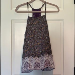 Patterned purple crotchet tank